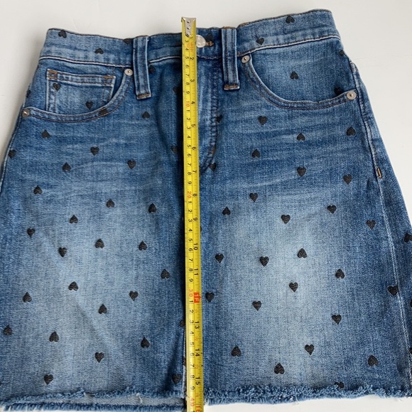 Madewell stretch denim straight mini skirt black heart print edition - Picture 15 of 15